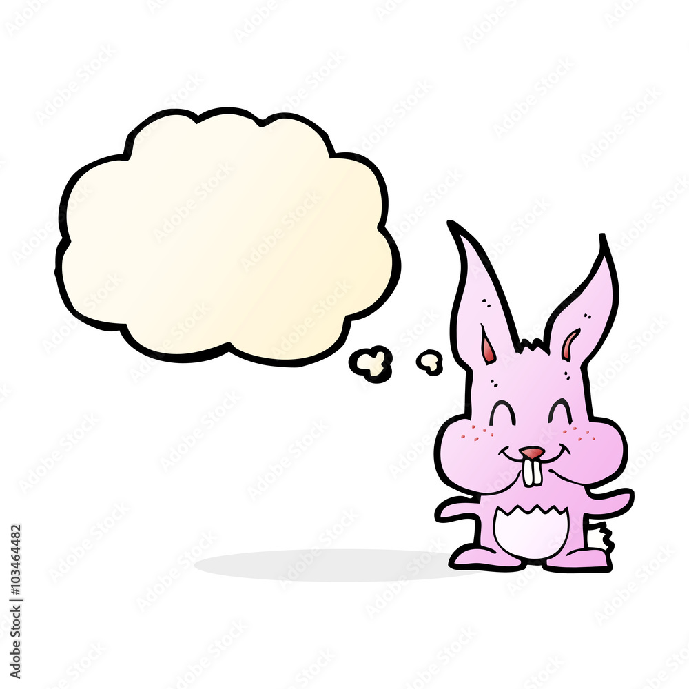 cartoon rabbit with thought bubble cartoon rabbit with thought bubble