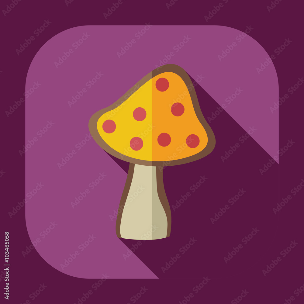 Flat modern design with shadow icons mushroom Flat modern design with shadow icons mushroom