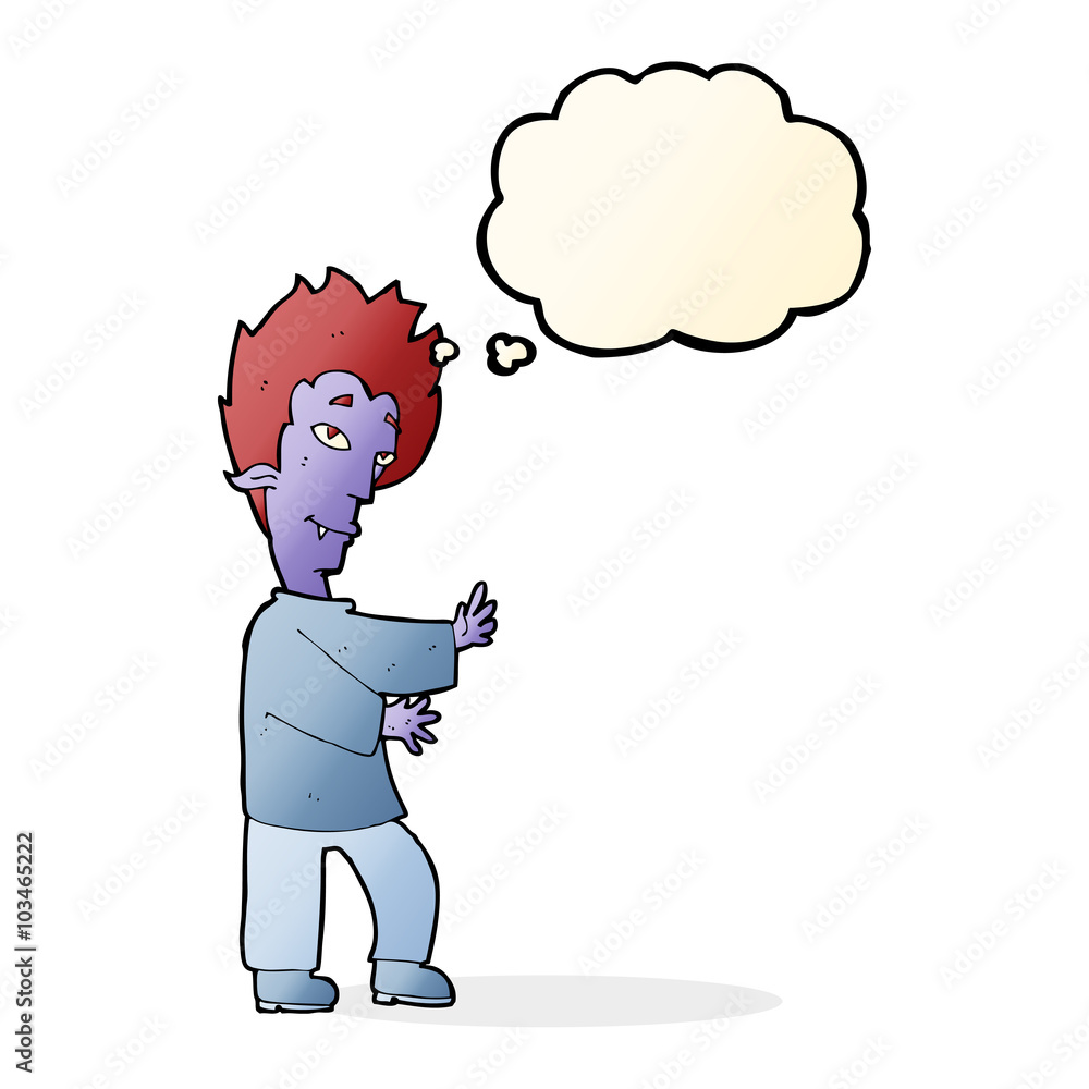 cartoon vampire with thought bubble cartoon vampire with thought bubble