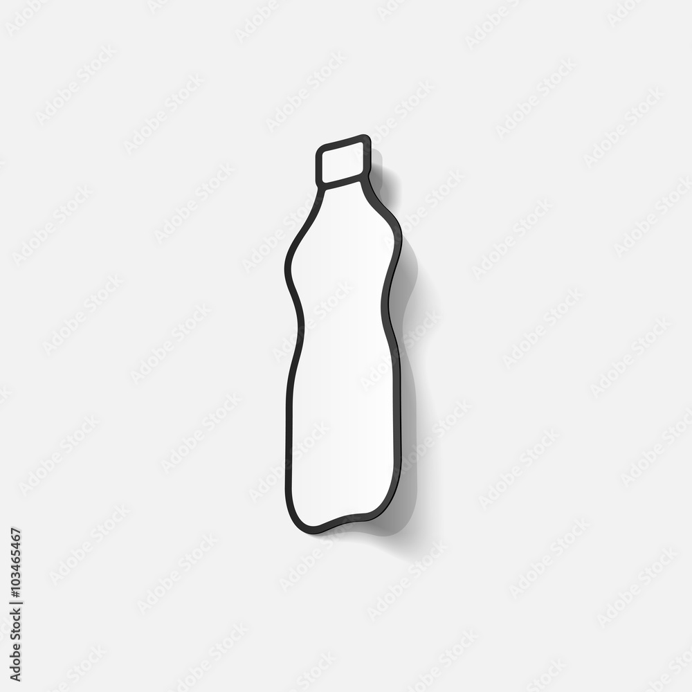 Realistic paper sticker: bottle Realistic paper sticker: bottle