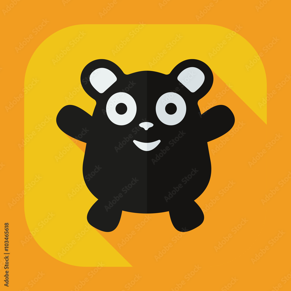 Flat modern design with shadow icons pandas Flat modern design with shadow icons pandas