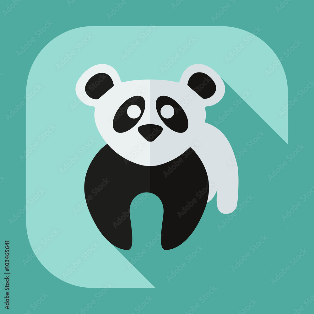 Flat modern design with shadow icons pandas Flat modern design with shadow icons pandas