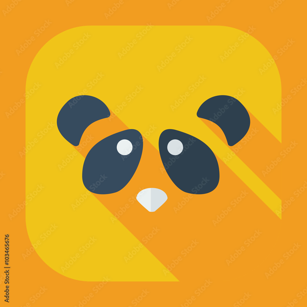 Fototapeta premium Flat modern design with shadow icons pandas