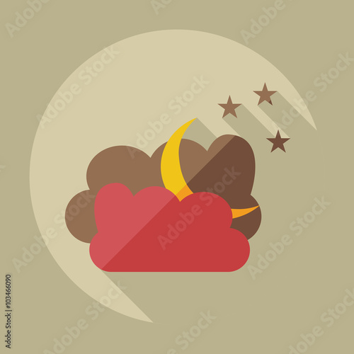 Flat modern design with shadow icons Muslim heaven