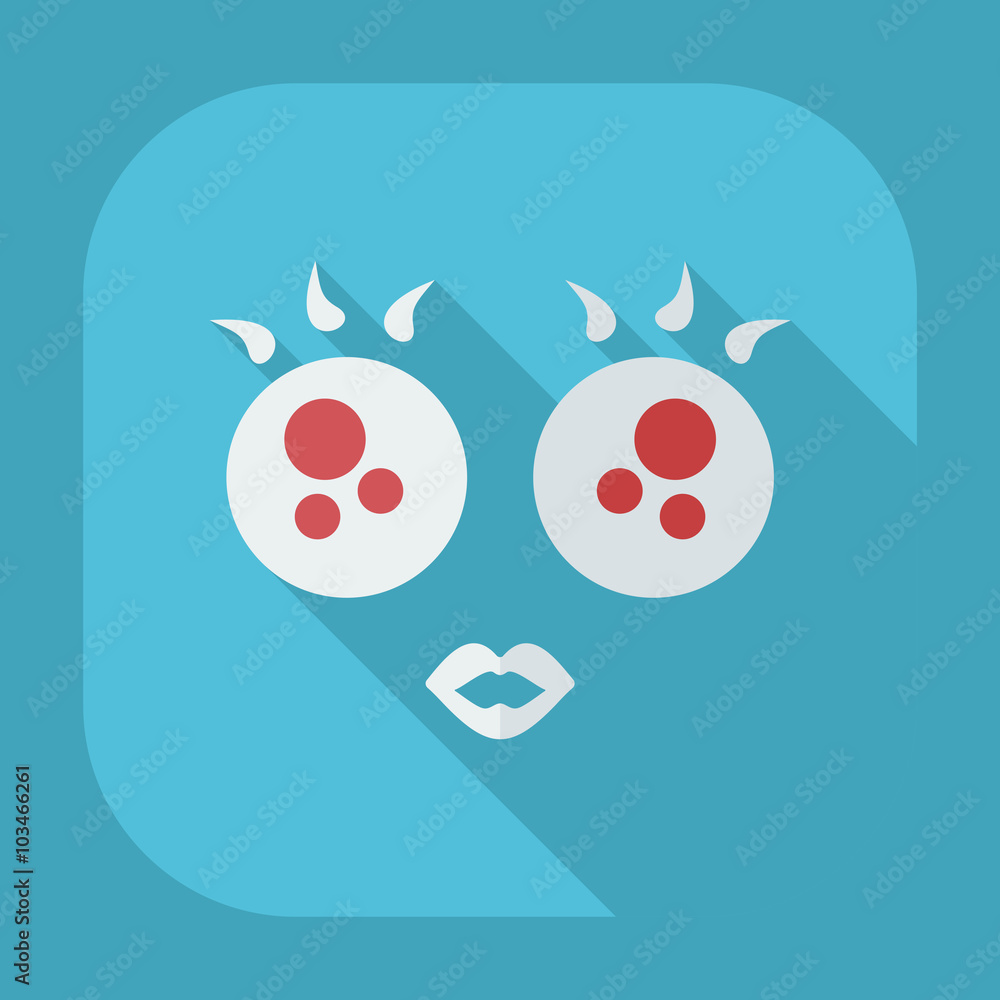 Obraz premium Flat modern design with shadow icons smiley eyelashes