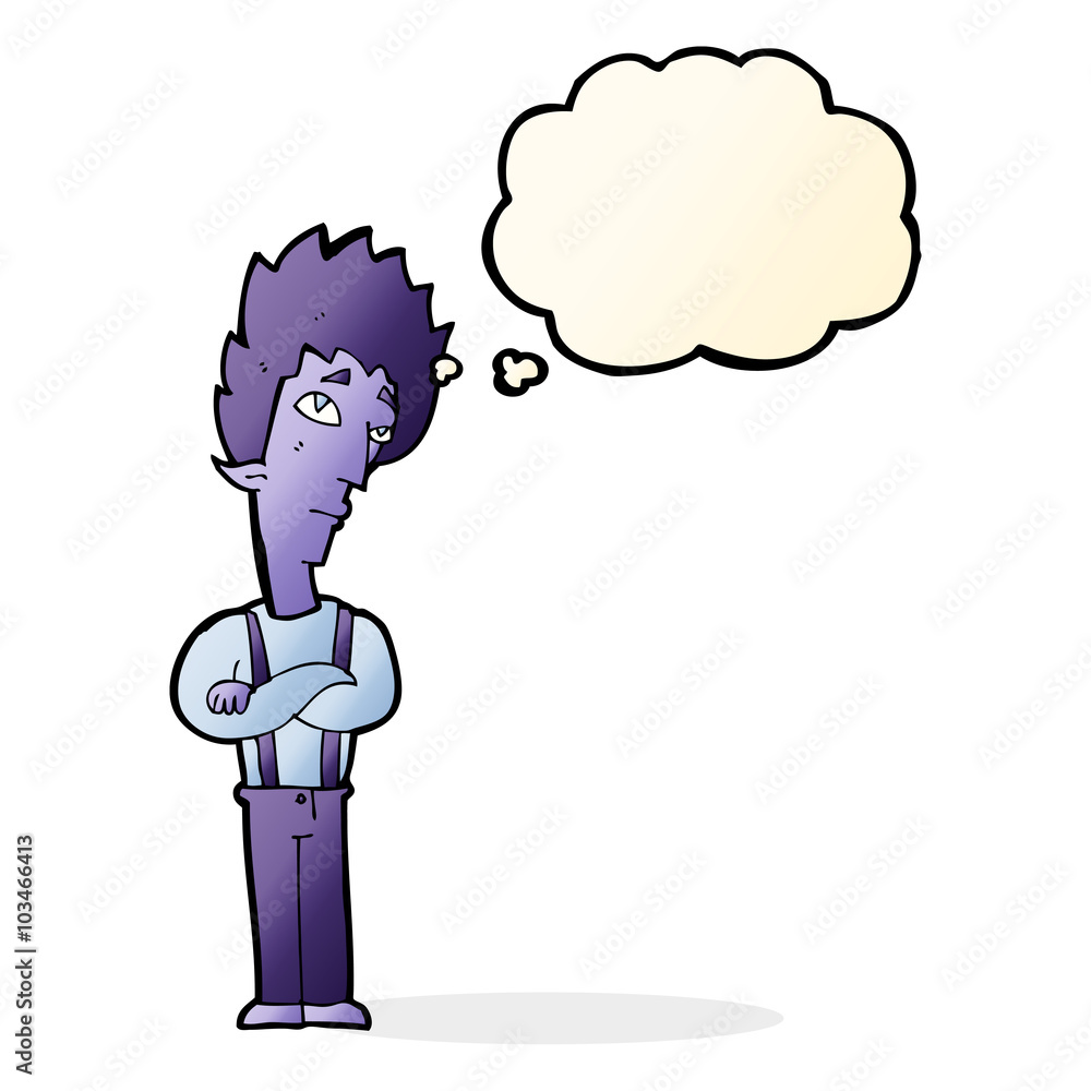 cartoon vampire with thought bubble cartoon vampire with thought bubble