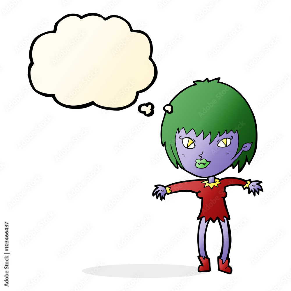 cartoon vampire girl with thought bubble cartoon vampire girl with thought bubble