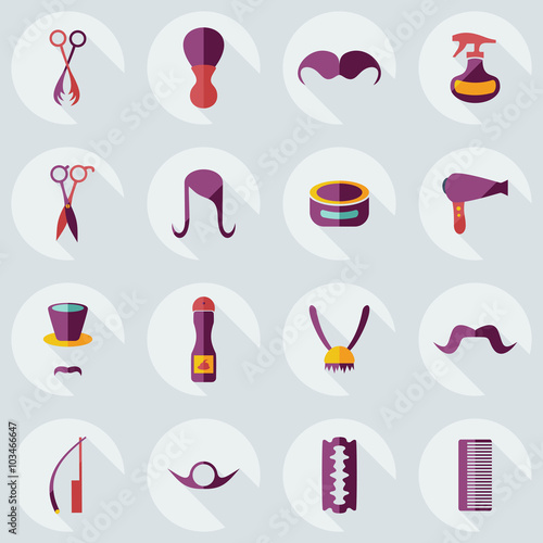 Flat concept, set modern design with shadow style