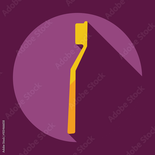 Flat modern design with shadow icons tooth brush