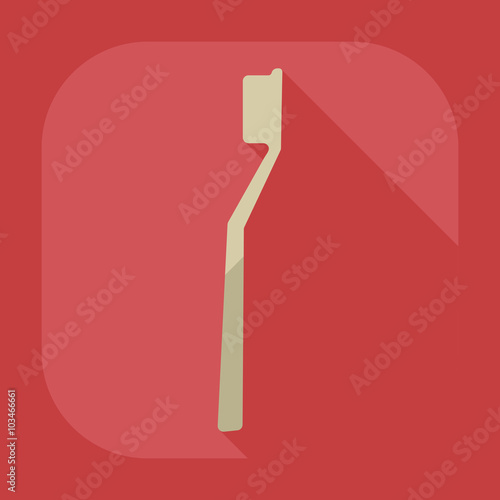 Flat modern design with shadow icons tooth brush