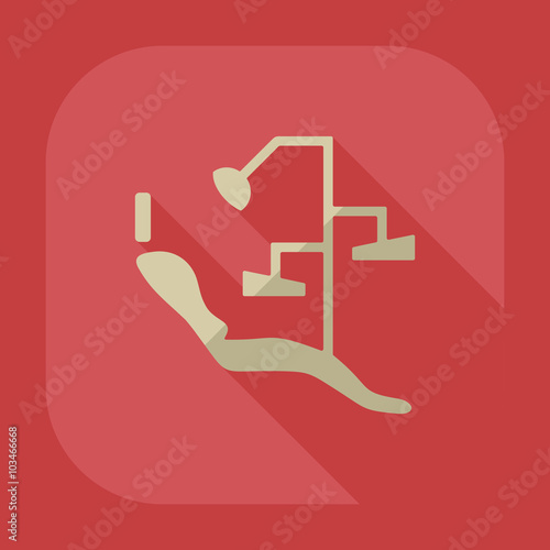 Flat modern design with shadow dentist chair