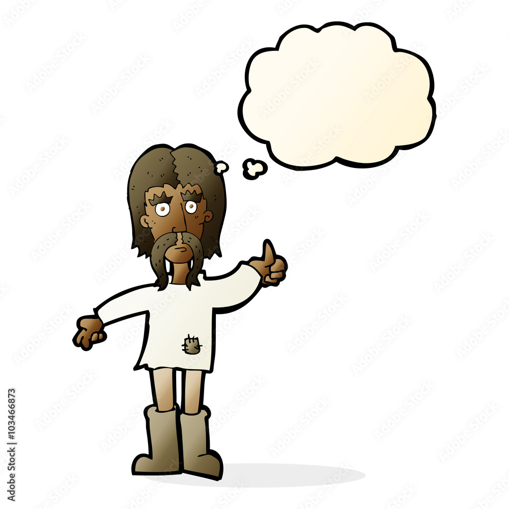 cartoon hippie man giving thumbs up symbol with thought bubble cartoon hippie man giving thumbs up symbol with thought bubble