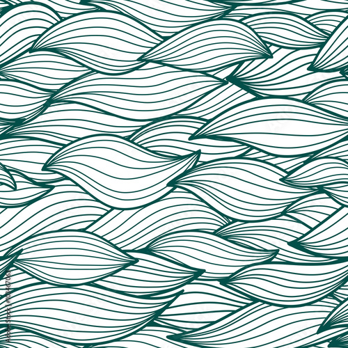 Sea waves illustration. Wallpaper seamless textile surface patte