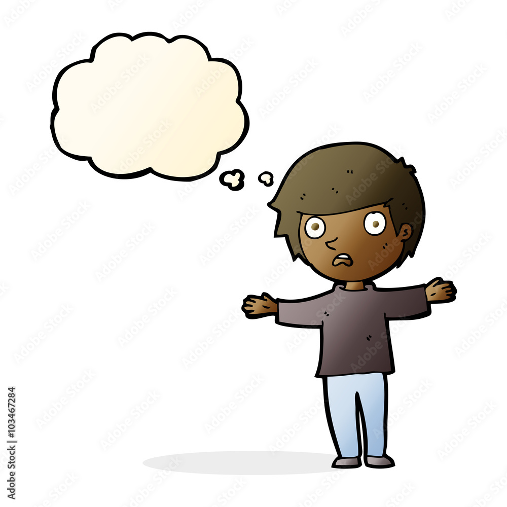cartoon worried boy with thought bubble cartoon worried boy with thought bubble
