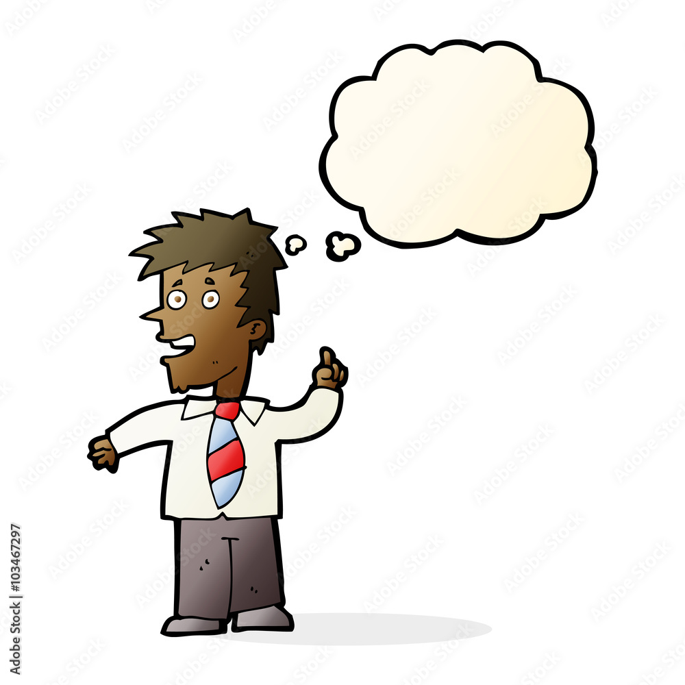 cartoon man with idea with thought bubble cartoon man with idea with thought bubble