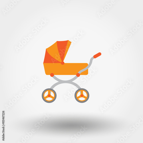 Baby carriage. Icon.