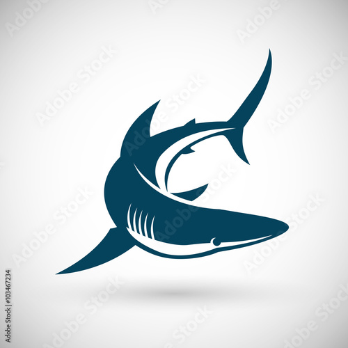Shark sign rotate isolated vector illustration