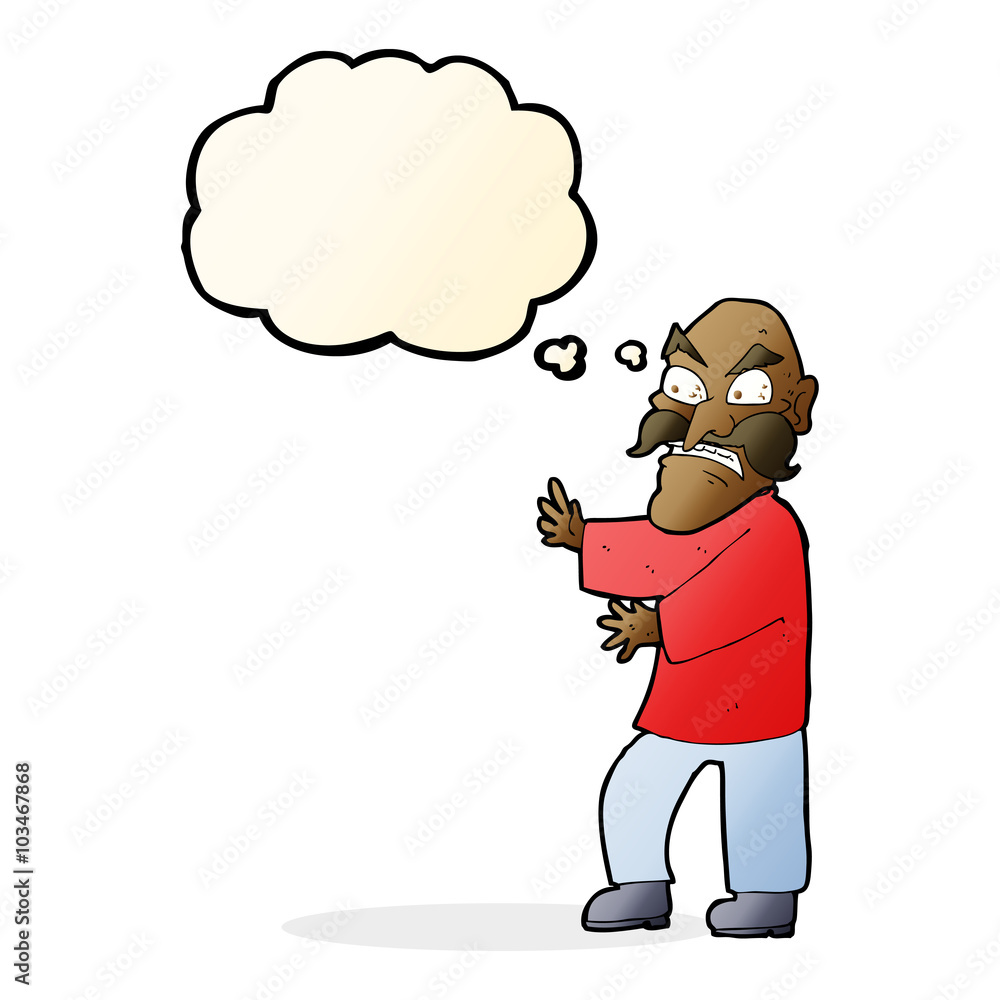 cartoon angry old man with thought bubble cartoon angry old man with thought bubble