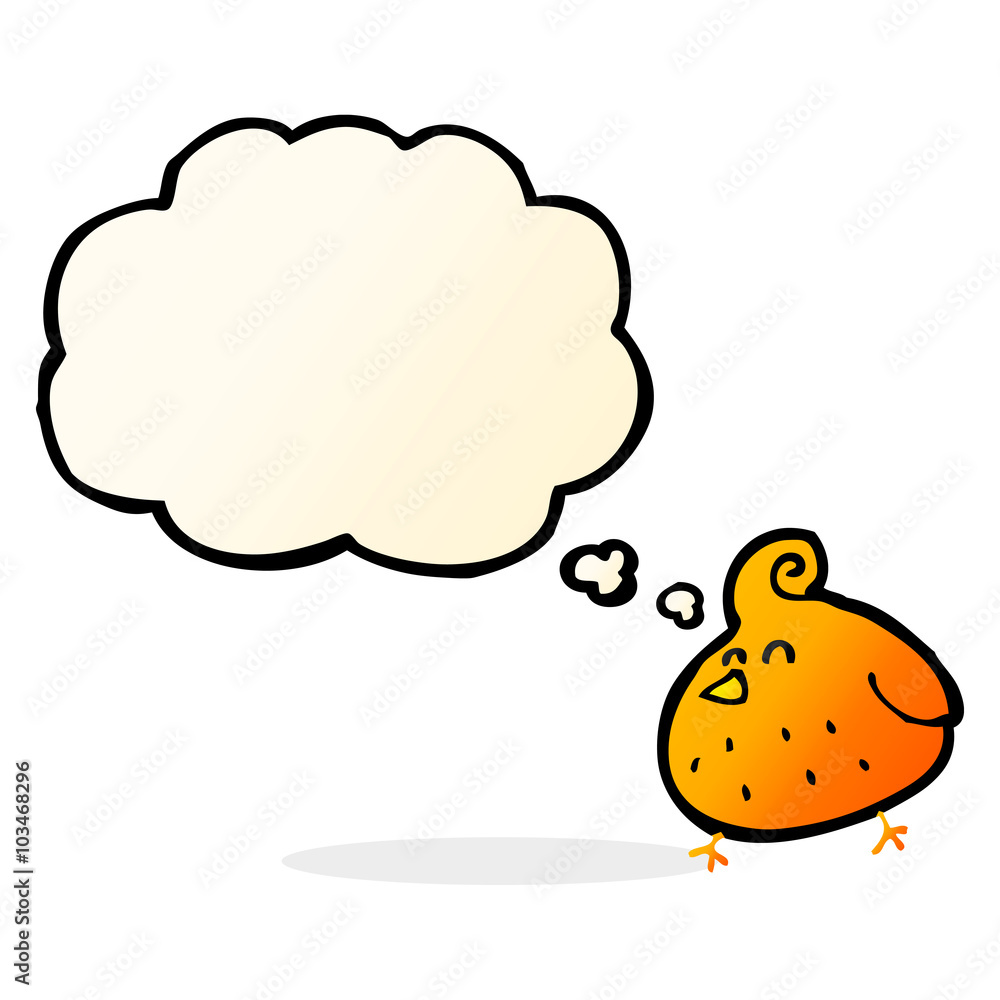 cartoon bird with thought bubble cartoon bird with thought bubble