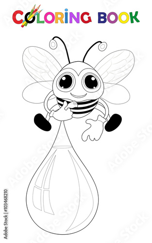 Ausmalbild Biene trägt Honig
Vektor Illustration isoliert auf weiß
