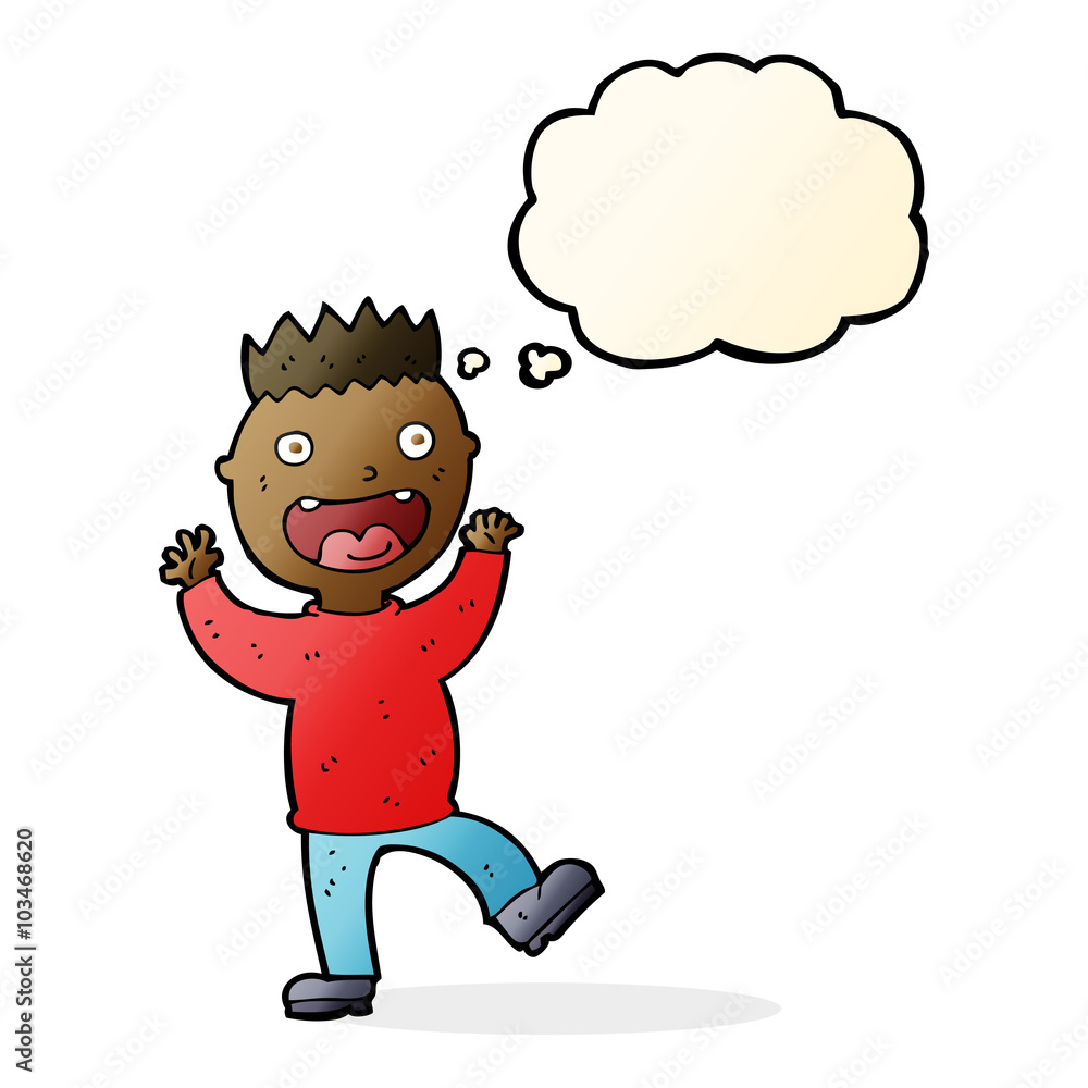 cartoon crazy happy man with thought bubble cartoon crazy happy man with thought bubble