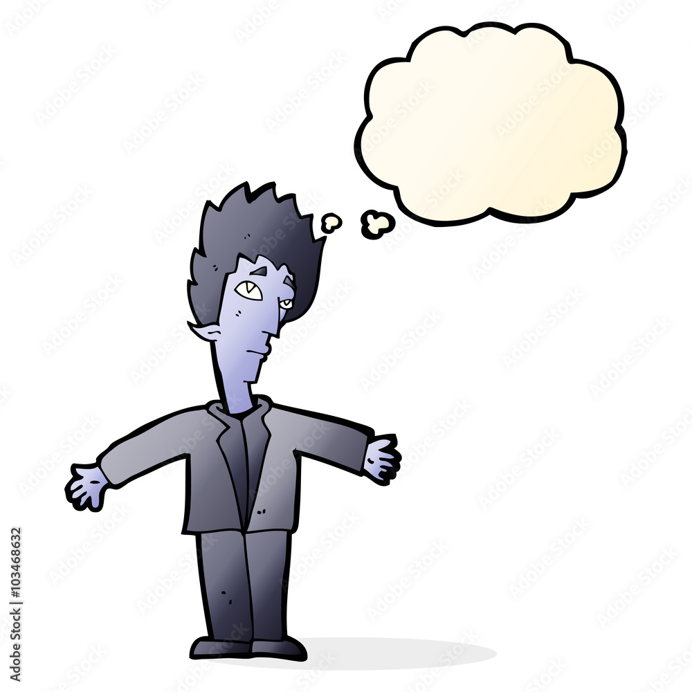 cartoon vampire man with thought bubble cartoon vampire man with thought bubble