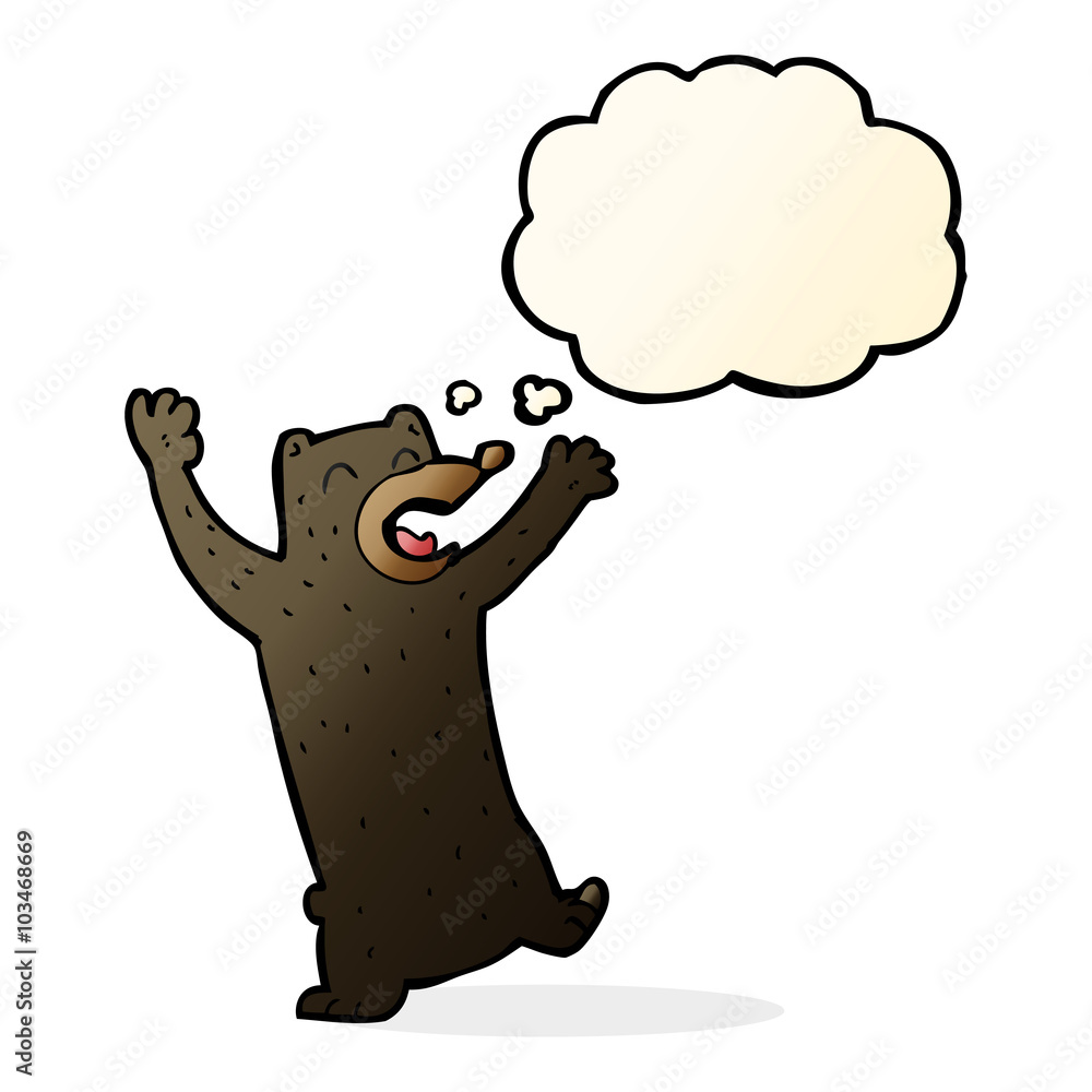cartoon black bear with thought bubble cartoon black bear with thought bubble