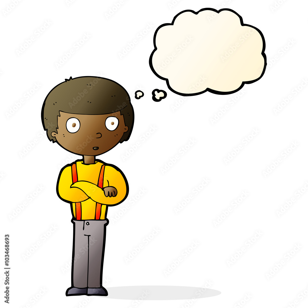 cartoon staring boy with thought bubble cartoon staring boy with thought bubble