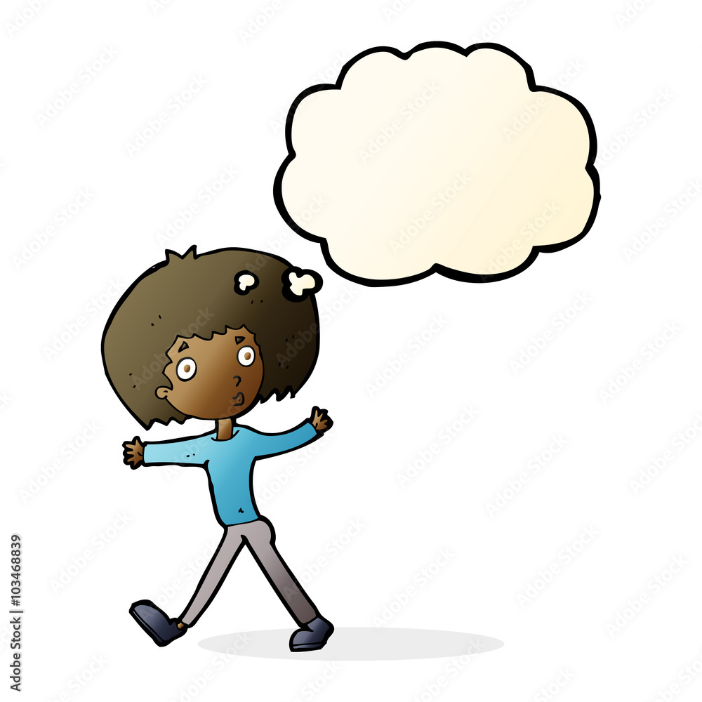 cartoon surprised man walking with thought bubble cartoon surprised man walking with thought bubble