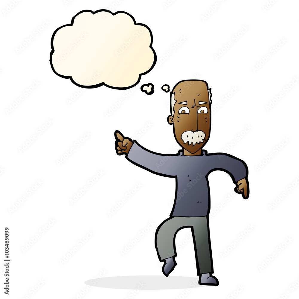 cartoon angry old man with thought bubble cartoon angry old man with thought bubble