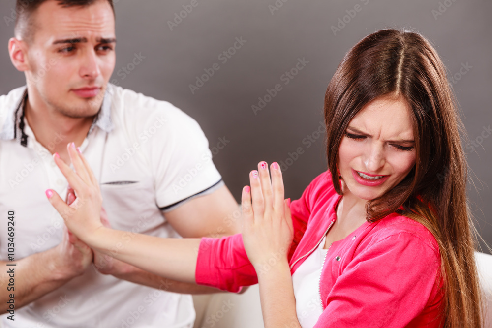 Husband apologizing wife. Angry upset woman. Husband apologizing wife. Angry upset woman.