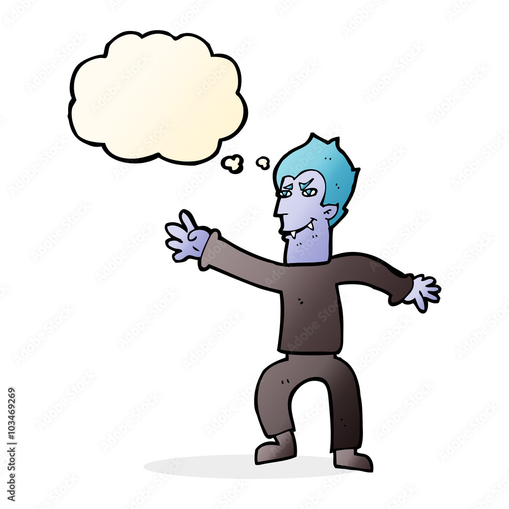 cartoon vampire man with thought bubble cartoon vampire man with thought bubble