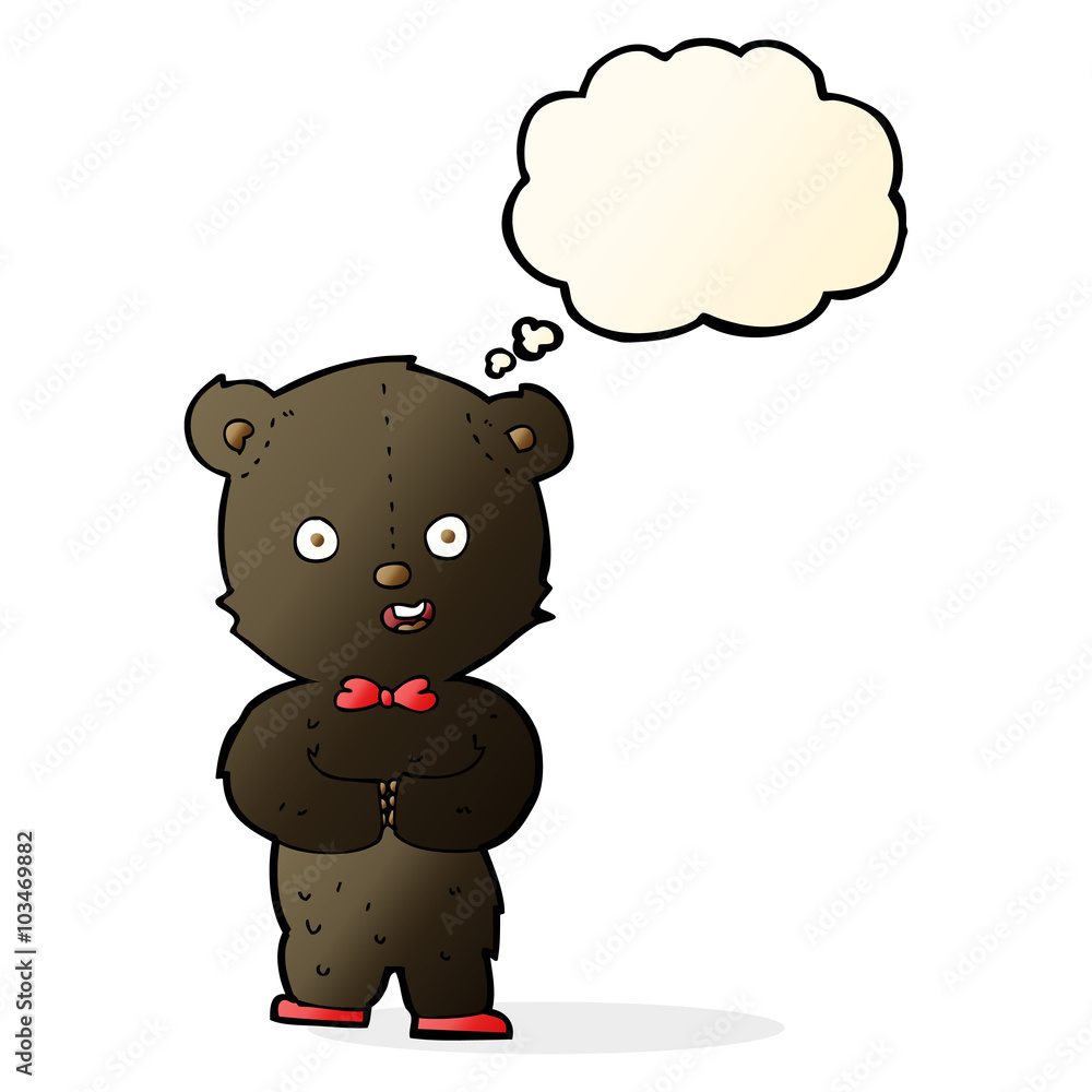 cartoon teddy black bear with thought bubble cartoon teddy black bear with thought bubble