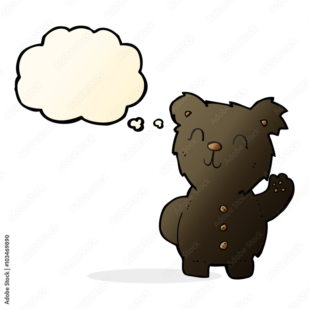cartoon black bear with thought bubble cartoon black bear with thought bubble