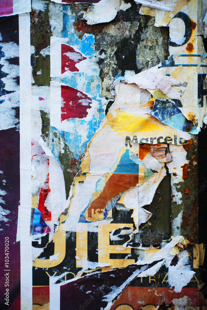 Obraz premium Random background collage paper typography texture on wall