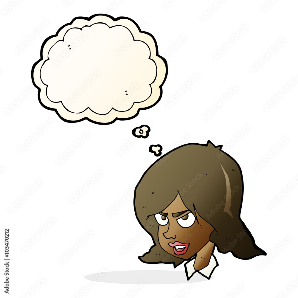 cartoon annoyed woman with thought bubble cartoon annoyed woman with thought bubble