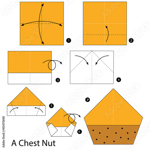 step by step instructions how to make origami A Chest Nut.