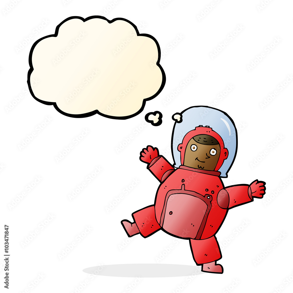 cartoon astronaut with thought bubble cartoon astronaut with thought bubble