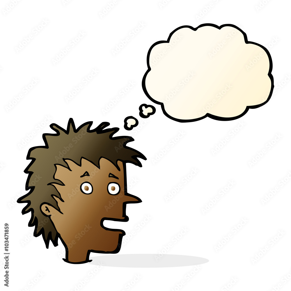 cartoon excited boy with thought bubble cartoon excited boy with thought bubble