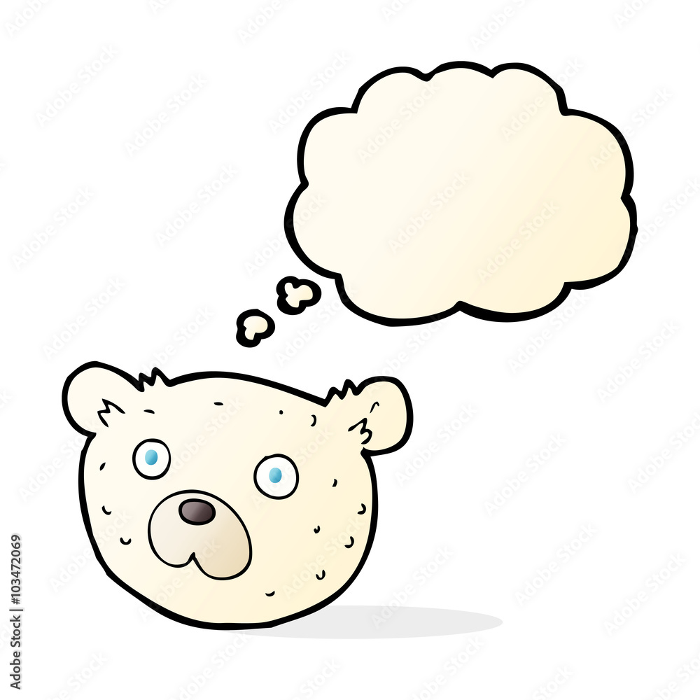 cartoon polar bear with thought bubble cartoon polar bear with thought bubble