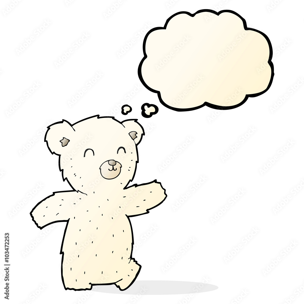 cute cartoon polar bear with thought bubble cute cartoon polar bear with thought bubble