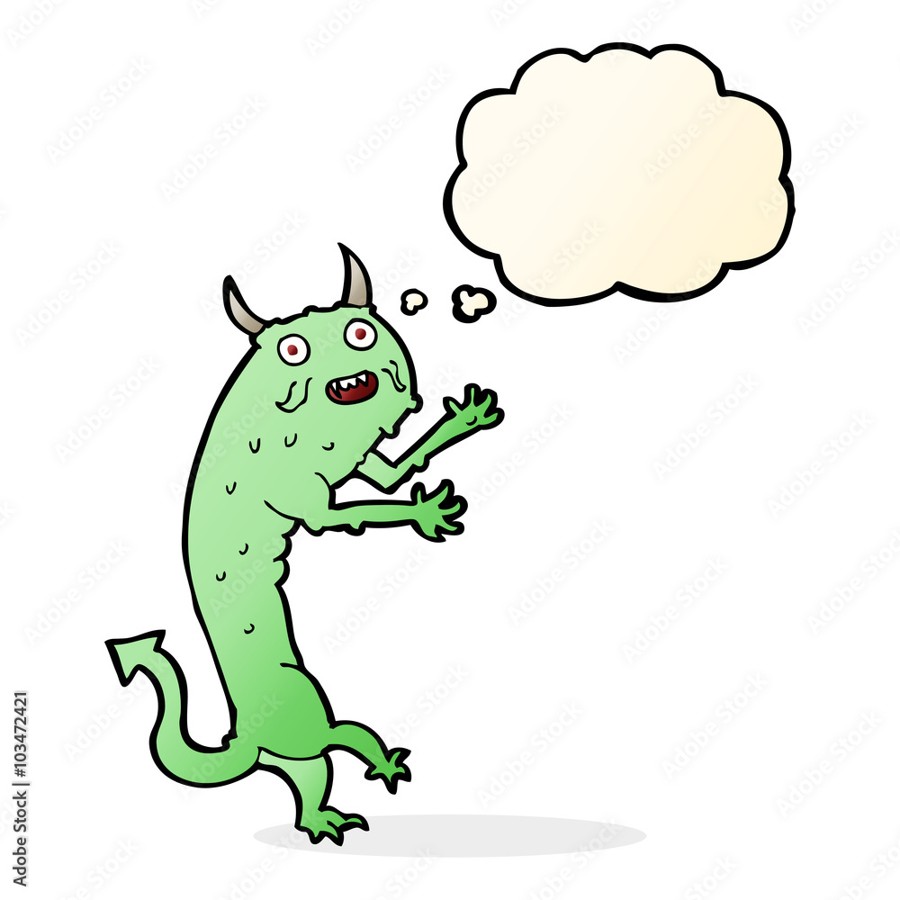cartoon devil with thought bubble cartoon devil with thought bubble