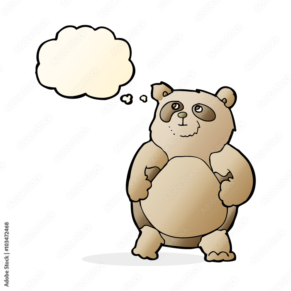 cartoon bear with thought bubble cartoon bear with thought bubble