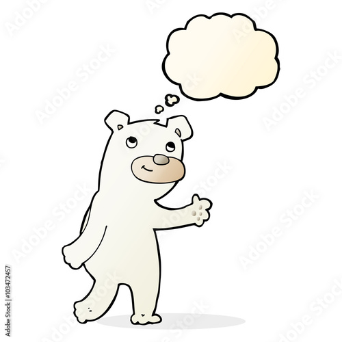 cute cartoon polar bear with thought bubble