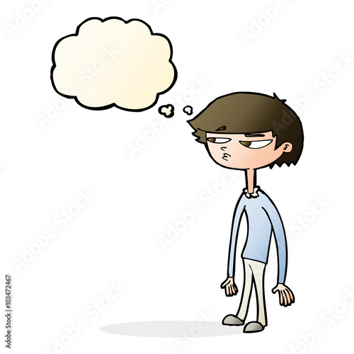 Wallpaper Mural cartoon suspicious boy with thought bubble Torontodigital.ca