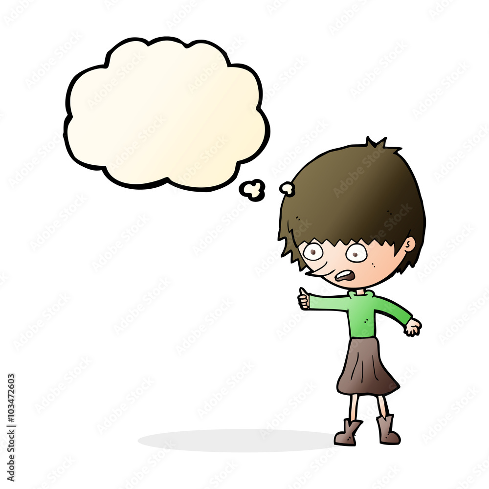 cartoon woman stressing out with thought bubble cartoon woman stressing out with thought bubble