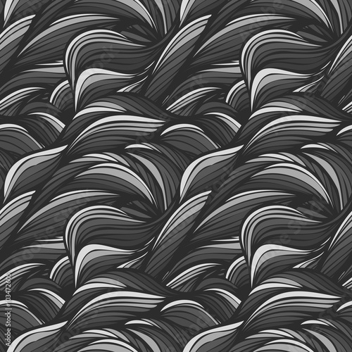 Grey Hair Waves Seamless Pattern