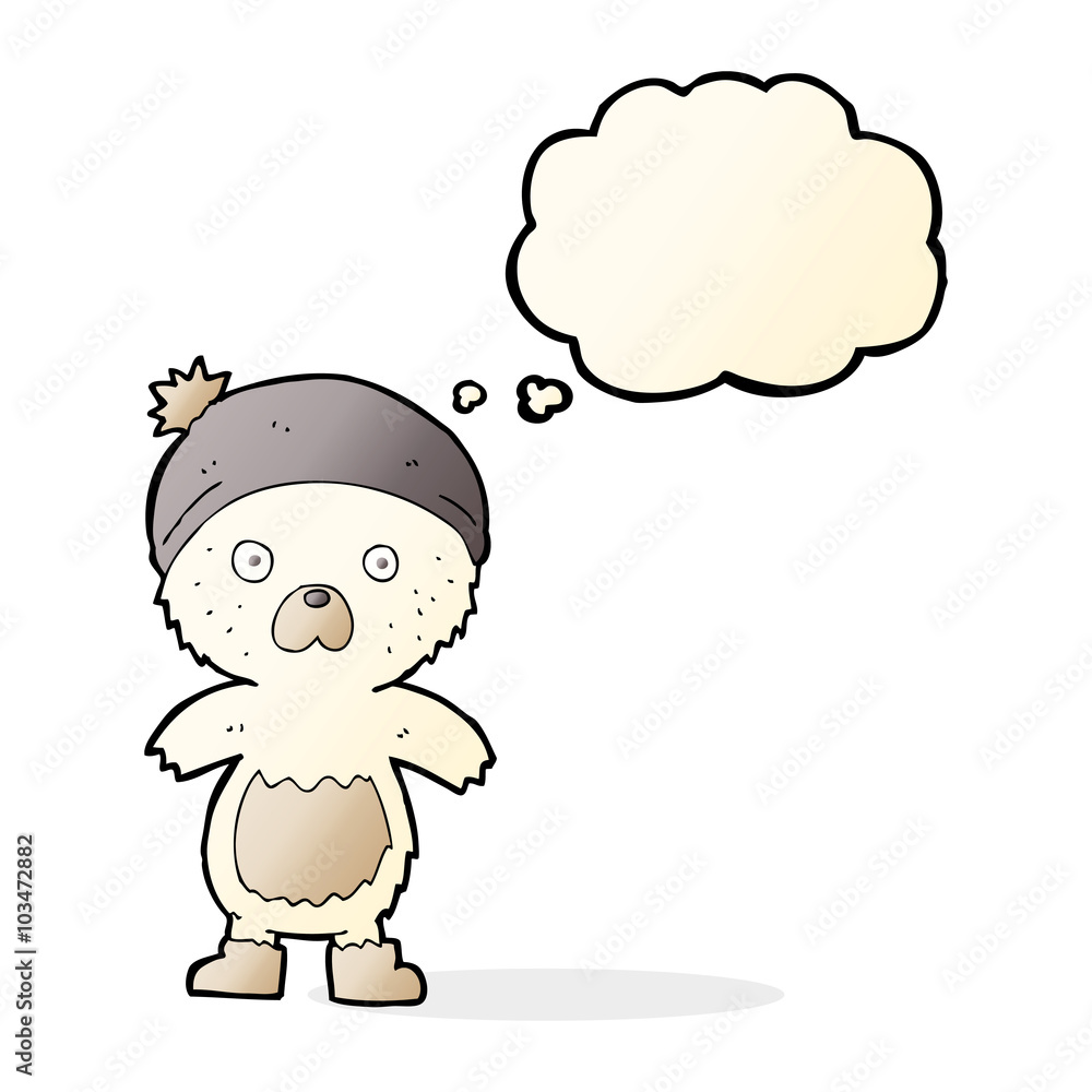 cartoon cute teddy bear with thought bubble cartoon cute teddy bear with thought bubble