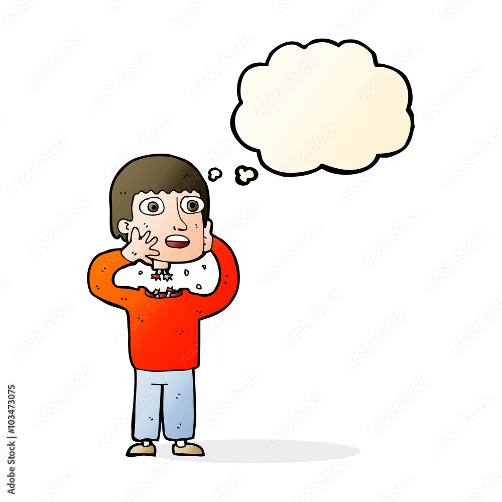 cartoon secret robot with thought bubble cartoon secret robot with thought bubble