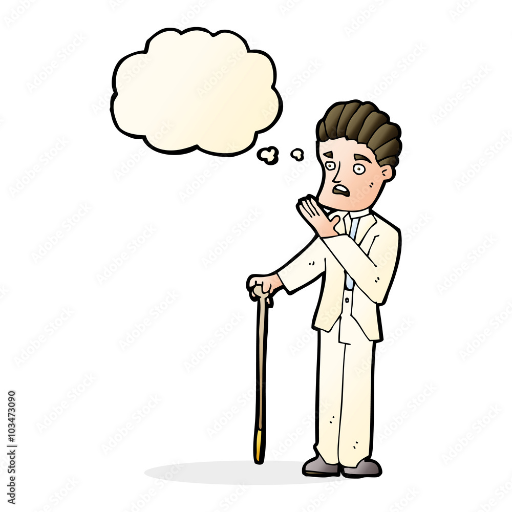 cartoon shocked gentleman with thought bubble cartoon shocked gentleman with thought bubble